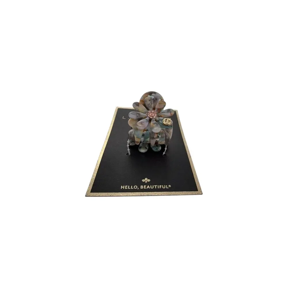 FRANCE LUXE L. ERICKSON Lane Claw Clip in Blue & Tan